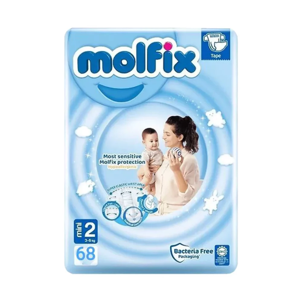MOLFIX Tépőzáras Pelenka (2-es 3-6 kg) - 68 db